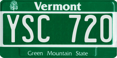 VT license plate YSC720