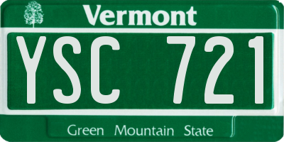 VT license plate YSC721