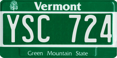 VT license plate YSC724