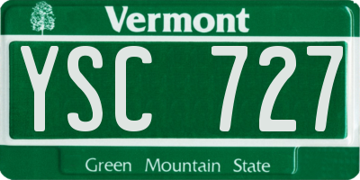 VT license plate YSC727