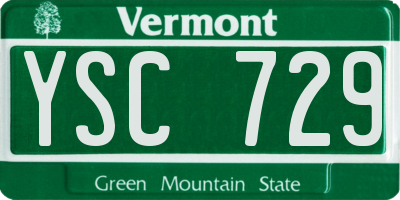 VT license plate YSC729