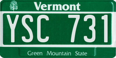 VT license plate YSC731