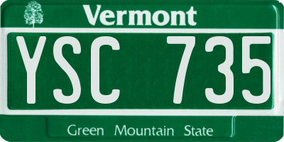 VT license plate YSC735