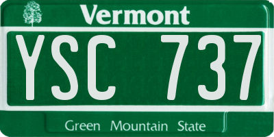 VT license plate YSC737