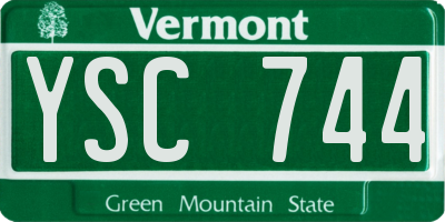 VT license plate YSC744