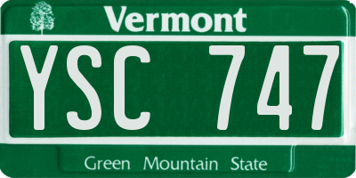 VT license plate YSC747
