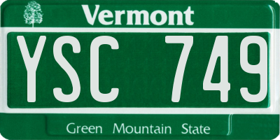 VT license plate YSC749