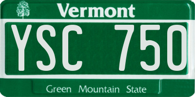 VT license plate YSC750