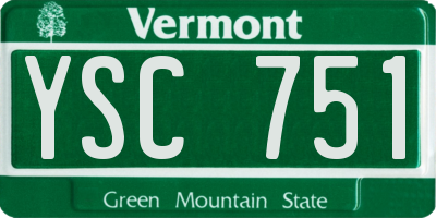 VT license plate YSC751