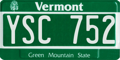 VT license plate YSC752