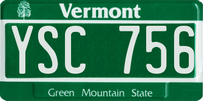 VT license plate YSC756