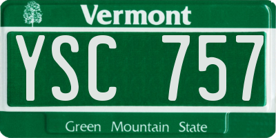 VT license plate YSC757