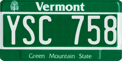 VT license plate YSC758