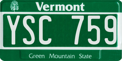 VT license plate YSC759