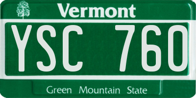 VT license plate YSC760