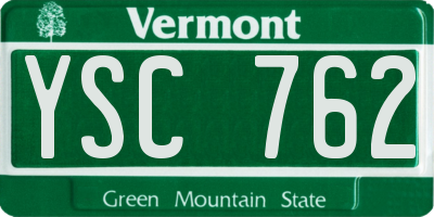 VT license plate YSC762
