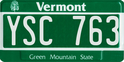 VT license plate YSC763