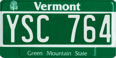 VT license plate YSC764
