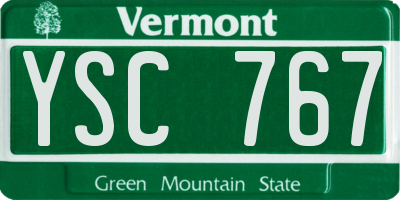 VT license plate YSC767