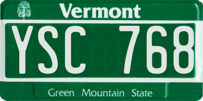 VT license plate YSC768