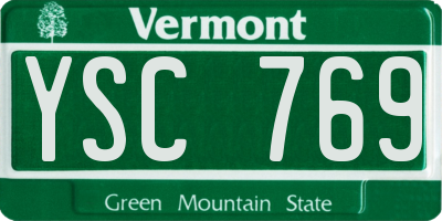 VT license plate YSC769