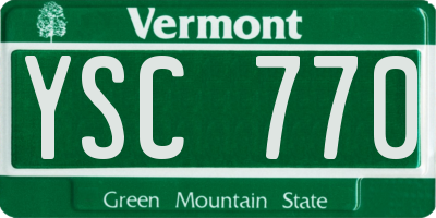 VT license plate YSC770
