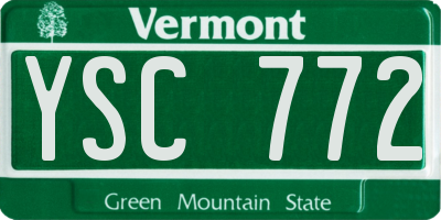VT license plate YSC772