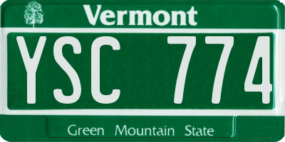 VT license plate YSC774