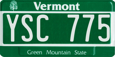 VT license plate YSC775
