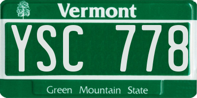 VT license plate YSC778