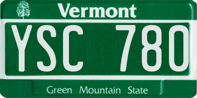 VT license plate YSC780