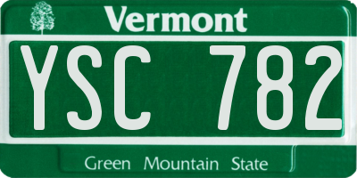 VT license plate YSC782