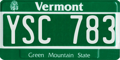 VT license plate YSC783