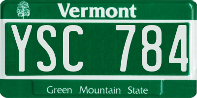 VT license plate YSC784