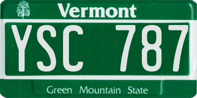VT license plate YSC787