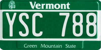 VT license plate YSC788