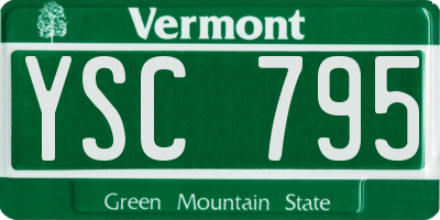 VT license plate YSC795