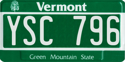 VT license plate YSC796
