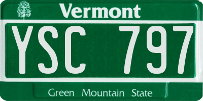 VT license plate YSC797