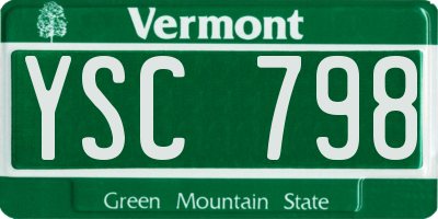 VT license plate YSC798