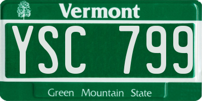 VT license plate YSC799