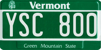 VT license plate YSC800