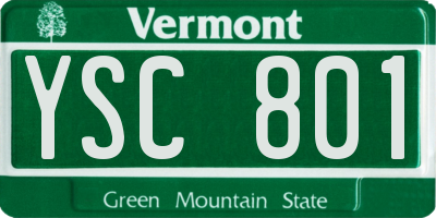 VT license plate YSC801