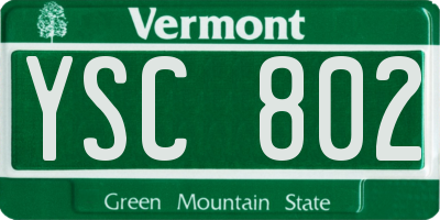 VT license plate YSC802