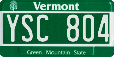 VT license plate YSC804