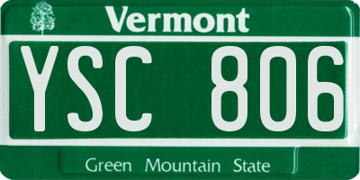 VT license plate YSC806