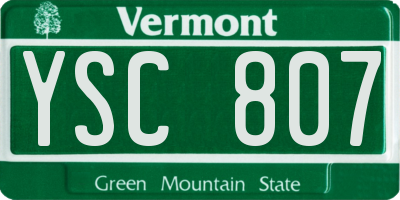 VT license plate YSC807