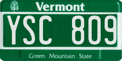 VT license plate YSC809
