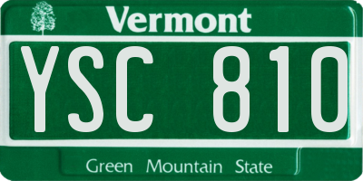 VT license plate YSC810