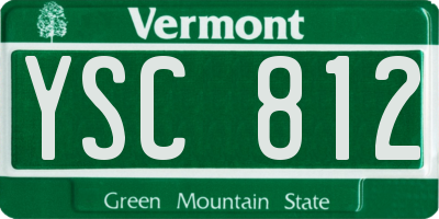VT license plate YSC812